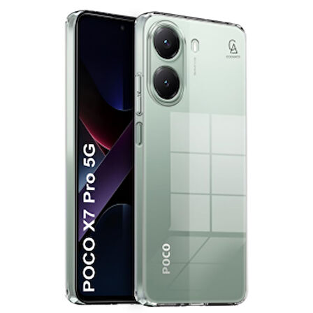 Xiaomi Poco X7 Pro Uyumlu Kılıf Esnek Silikon Telefon Kılıfı ve Temperli Cam Ekran Koruyucu