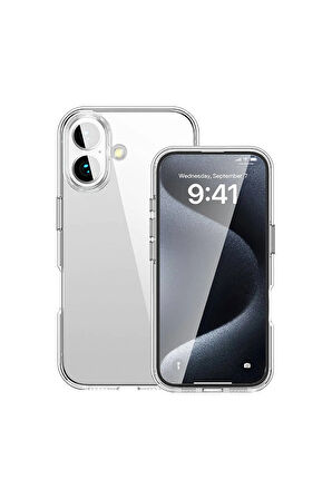 Apple iPhone 16 Plus Uyumlu Kılıf Şeffaf Magsafe Wireless Şarj Özellikli Transparan Telefon Kılıfı