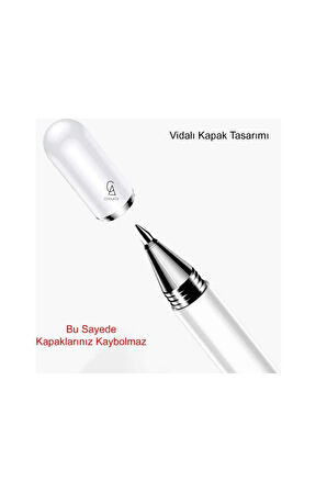 Samsung Galaxy Tab S9 Fe SM-X510 Uyumlu Kalem Passive Stylus 2in1 Tablet Kalemi Çizim & Yazı Kalemi