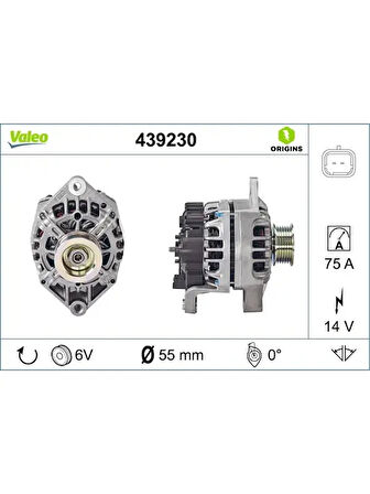ALTERNATOR 12V 75A  RENAULT KANGOO 9708 CLIO II 0008 MEGANE I 00 02 1.9D 1.9 DCI