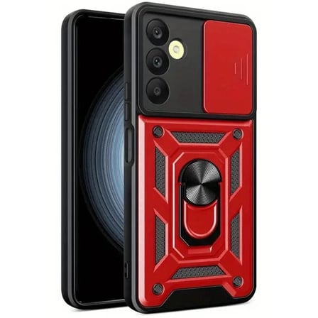 Samsung Galaxy S24 Fe Pars Lens Yüzüklü Silikon - Kırmızı