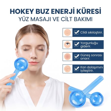 BakGelAl Buz Küre Yüz ve Göz Çevresi Soğuk Masaj Topu – Ferahlatıcı Cilt Bakım ve Soğuk Terapi Küresi