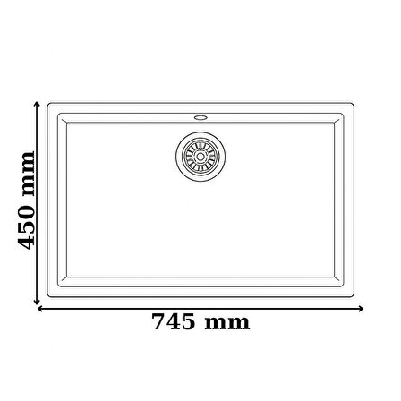 Granit Evye SENDAI Series Anthracite 74,5x45 (ANTRASİT) 