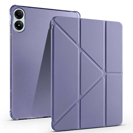 Xiaomi Poco Pad 12.1 inç Uyumlu Kılıf 3 Farklı Stand Kalemlikli Tri Folding Tablet Kılıfı