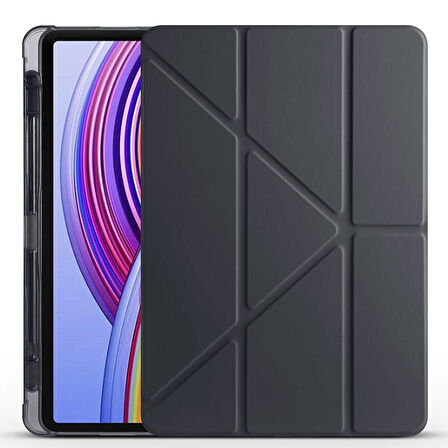 Xiaomi Poco Pad 12.1 inç Uyumlu Kılıf 3 Farklı Stand Kalemlikli Tri Folding Tablet Kılıfı