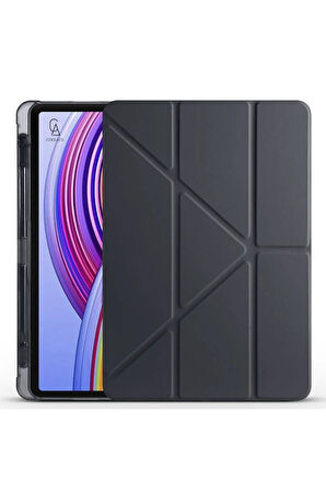 Xiaomi Poco Pad 12.1 inç Uyumlu Tri Fold Kalemlikli Tablet Kılıfı Ekran Koruyucu Kalem Seti