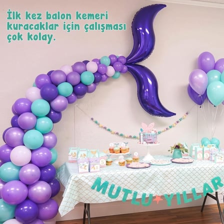 BakGelAl 5 Metre Plastik Balon Zinciri Aparatı 2li set- Şeffaf Balon Şeridi ve Balon Kemeri Hazırlama 