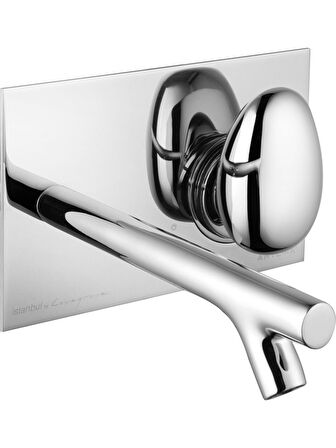 VitrA İstanbul A42231 Ankastre Lavabo Bataryası, Uzun, Sıva Üstü, Krom