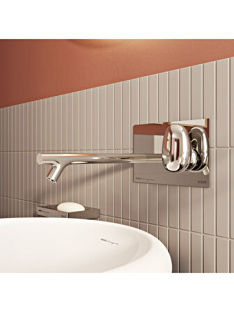 VitrA İstanbul A42231 Ankastre Lavabo Bataryası, Uzun, Sıva Üstü, Krom