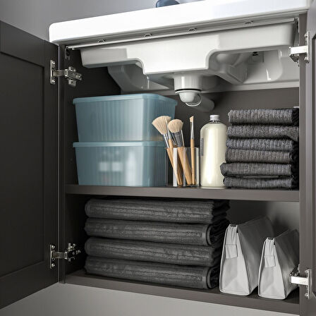 Kapaklı kutu, şeffaf gri-mavi, 18x24x12 cm/3.5 lt