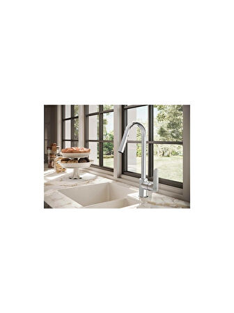 VitrA Artema Root Round A42742 Krom Mutfak Bataryası
