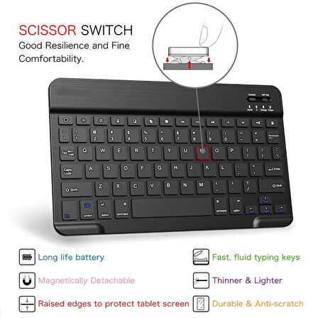 Kablosuz klavye ve mouse seti bluetooth telefon tablet ipad pc mac uyumlu wireless set