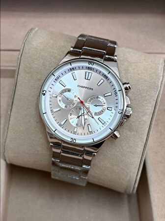 Gümüş Renk Çelik Kordonlu Şık VIP Model Gümüş Renk Metal Yuvarlak Kadran Erkek Saati | Klasik Şık