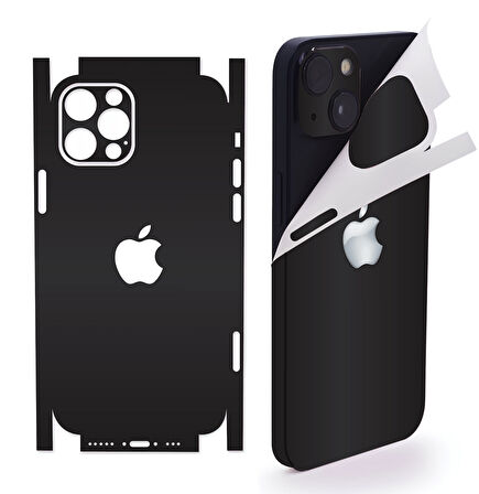 İphone 13 mini için uyumlu 360 full arka kaplama koruma sticker kılıfsız kullanım- MAT SİYAH