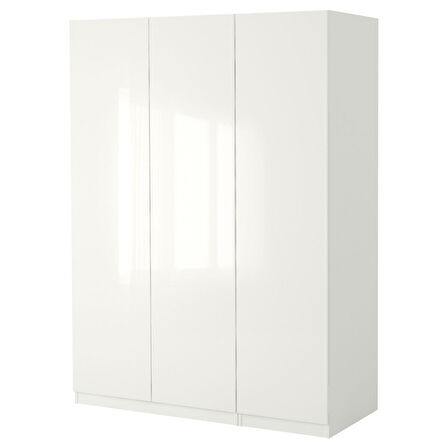 PAX gardırop, beyaz-parlak cila beyaz, 150x60x236 cm