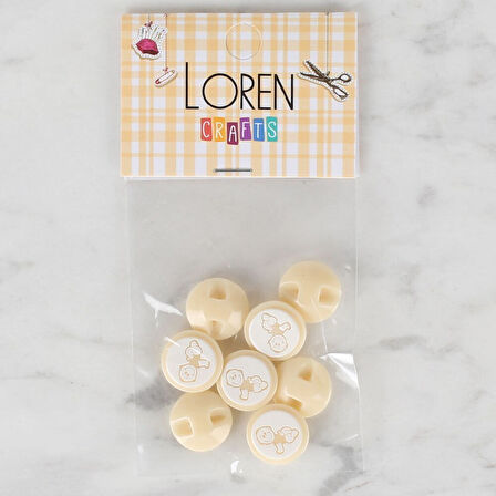 Loren Crafts 8 li Bebe Sarı Bebek Düğme - 368