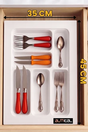 35x45 Cm. Beyaz Kaşıklık Ve Kepçelik 2'li Set (32X41 CM'E KADAR KESİLEBİLİR)