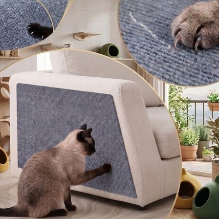 30x100 CM Kedi Koltuk Tırmalama Koruyucu Matı Kendinden Yapışkanlı Tırmalama Halısı Antrasit 