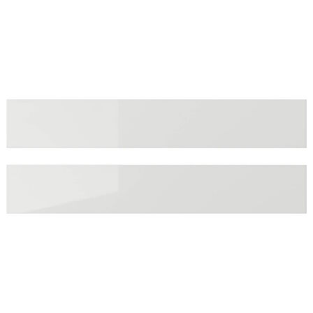Çekmece ön paneli, parlak cila açık gri, 60x10 cm