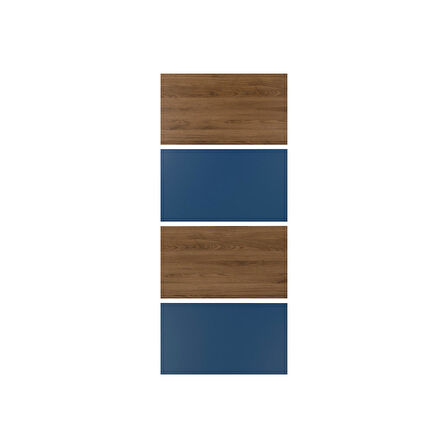 Sürgü kapak paneli, ceviz görünüm-mavi, 100x236 cm