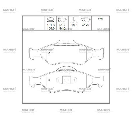 FREN BALATA FIESTA 4 1996-2002 ÖN YS612K021AA