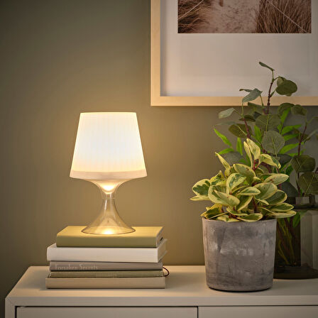 LED'li masa lambası, beyaz, 24 cm, pilli