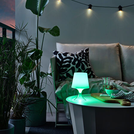 LED'li masa lambası, beyaz, 24 cm, pilli