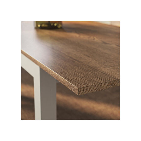 Açılır yemek masası, bej-kahverengi, 4-6 kişilik, 120/170x80 cm