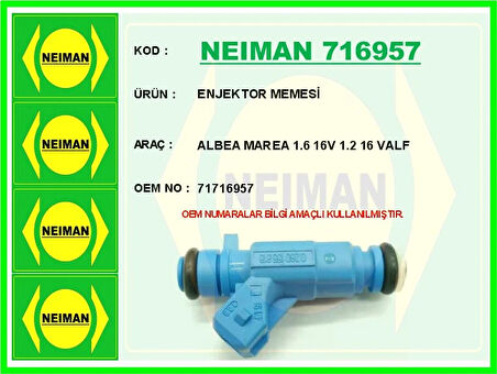 ENJEKTOR MEMESİ ALBEA MAREA 1.6 165 1.2 16 VALF 71716957