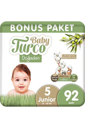 Baby Turco Doğadan Bonus Bebek Bezi 5 Numara Junior 92 Adet