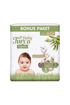 Baby Turco Doğadan Bonus Bebek Bezi 5 Numara Junior 92 Adet