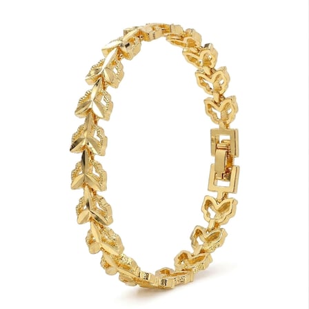 💎 Premium Şık ve Parlak Laurel 24K Gold Kaplama 8 mm Kadın Bijuteri Bileklik 3183KBV5D5 - (~18cm)