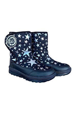 Dayanıklı, Su Geçirmez, Ortopedik, Cırtlı,  Çocuk Kar Botu Ayakkabı SİYAH