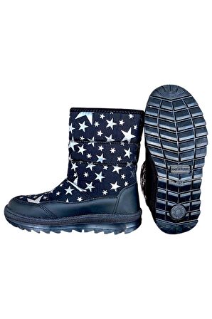 Dayanıklı, Su Geçirmez, Ortopedik, Cırtlı,  Çocuk Kar Botu Ayakkabı SİYAH