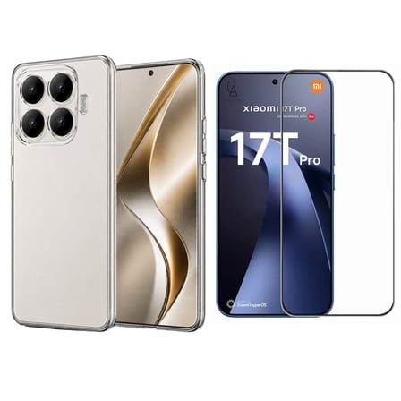 Xiaomi Mi 17T Pro ile Uyumlu Soft Yumuşak Telefon Kılıfı ve 5d Tam Kaplayan Cam Ekran Koruyucu