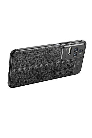 Xiaomi Poco F4 Ile Uyumlu Kılıf Deri Görünümlü Silikon Telefon Kılıfı Kapak