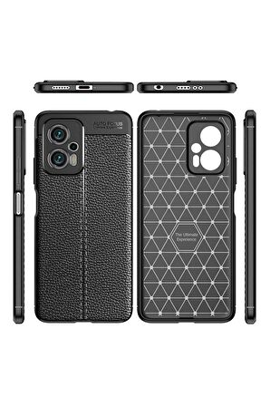 Xiaomi Poco X4 Gt Ile Uyumlu Kılıf Deri Görünümlü Silikon Telefon Kılıfı Kapak