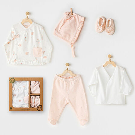 Andywawa AC24340 Hiding Rabbits 5 Parça Hastane Çıkışı Salmon