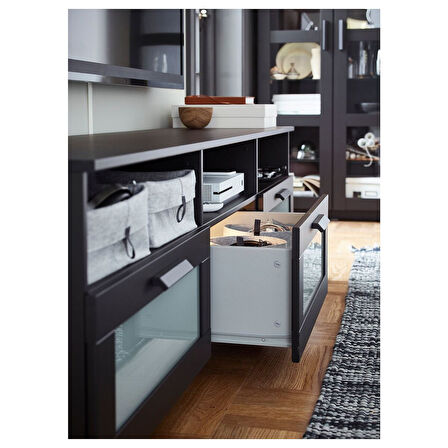 Tv sehpası, siyah, 180x53 cm