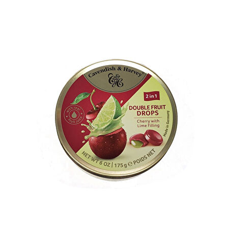 Cavendish & Harvey Mi̇sket Li̇mon Dolgulu Ve Vi̇şneli̇ Drops Şeker 175 Gr