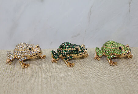 Swarovski Taşlı Minik Figür - Kurbağa Model 2