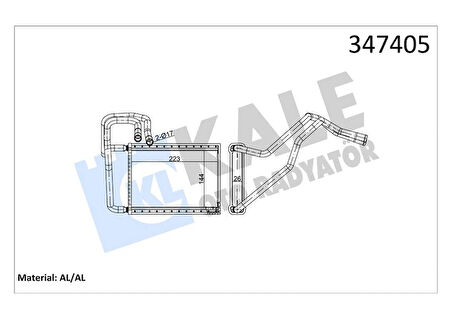 KALORİFER RADYATÖRÜ KIA CERATO 1.5L D4FA CRDİ 2005-2006 1.6L G4ED BENZINLI 2004-2009 2.0L D4EA DIZEL 2004-2006 - ALEMİNYUM 971382F000 971382F005