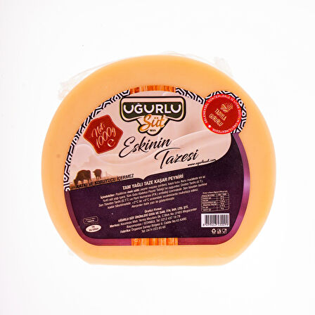 Uğurlu Süt Eski̇ni̇n Tazesi̇ Tam Yağlı Kaşar Peyniri̇ 1000 Gr