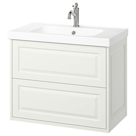 Lavabo dolabı kombinasyonu, beyaz, 82x49x69 cm, HAMNSKAR batarya