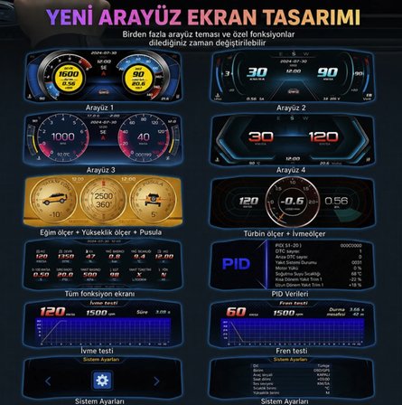 fiat linea punto için Harici digital gösterge Odb ekran arıza göstergesi turbo gösterge hayalet ekran
