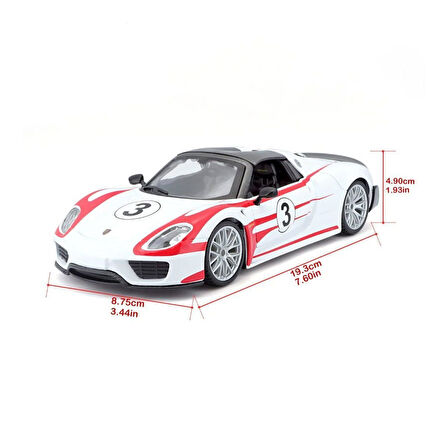 28009 Burago Porsche 918 Spyder 1:24 Model Araba -Sunman