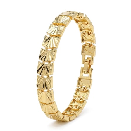 💎 Premium Şık ve Parlak Solara 24K Gold Kaplama 8 mm Kadın Bijuteri Bileklik 3183KBV5D10  (~18cm)