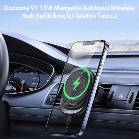 Hızlı şarj destekli kablosuz araç içi telefon tutucu Havalandırmaya takılan araç içi kablosuz şarj tutucu