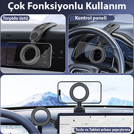 Esnek magsafe özellikli güçlü mıknatıslı araç içi telefon tutucu manyetik tutucu tesla ekran için