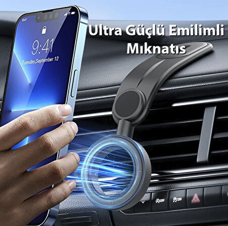 Esnek magsafe özellikli güçlü mıknatıslı araç içi telefon tutucu manyetik tutucu tesla ekran için